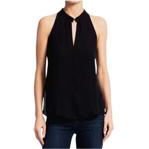 A.L.C Women's Black 100% Silk Moran Keyhole Blouse Size 2